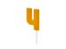 Birthday candle Number 4, 6 cm, yellow