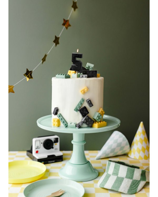 Birthday candle Number 5, 6 cm, black