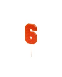 Birthday candle Number 6, 6 cm, red