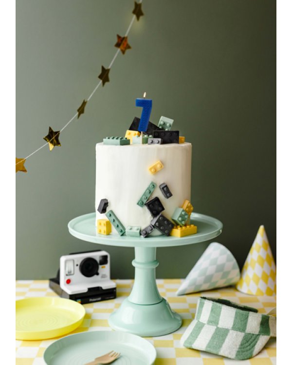 Birthday candle Number 7, 6 cm, blue