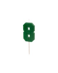Birthday candle Number 8, 6 cm, green