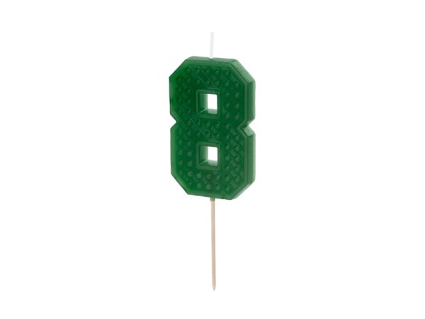 Birthday candle Number 8, 6 cm, green