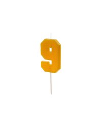 Birthday candle Number 9, 6 cm, yellow