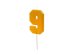 Birthday candle Number 9, 6 cm, yellow