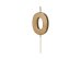 Birthday candle Number 0, 4.5 cm, złoty