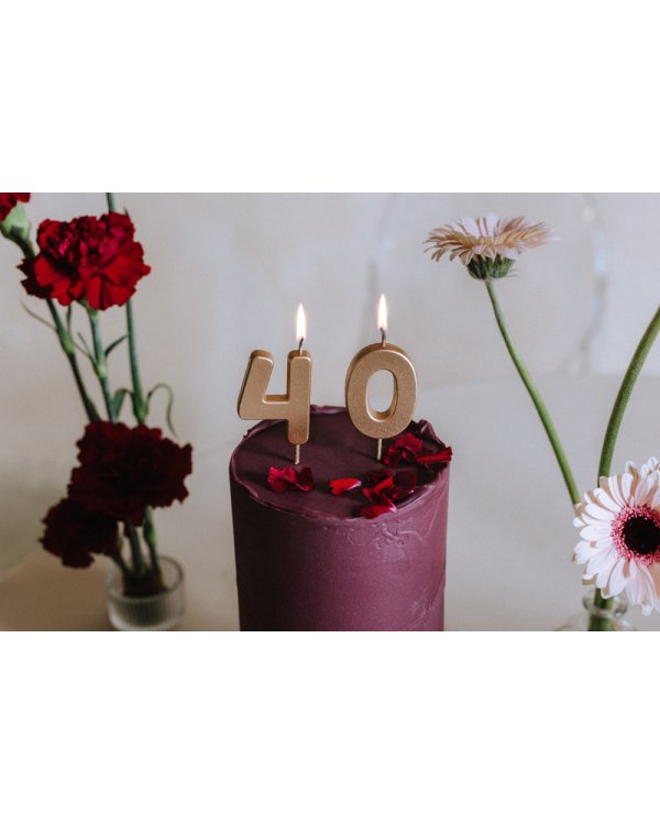 Birthday candle Number 1, 4.5 cm, złoty