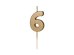 Birthday candle Number 6, 4.5 cm, złoty