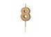 Birthday candle Number 8, 4.5 cm, złoty