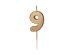 Birthday candle Number 9, 4.5 cm, złoty