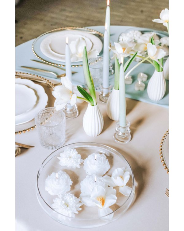 Floating candle peony, matt, white, 8 cm (1 pkt / 4 pc.)