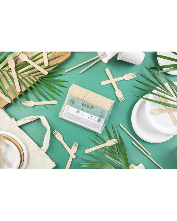 Wooden forks, 15.5cm (1 pkt / 100 pc.)