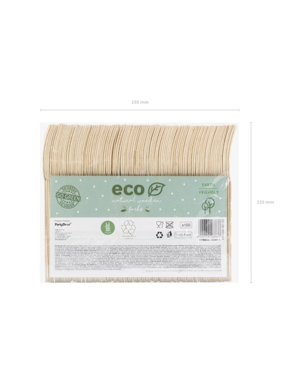 Wooden forks, 15.5cm (1 pkt / 100 pc.)