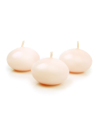 Floating candle disc, matt, cream, 4cm (1 pkt / 50 pc.)