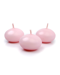 Floating candle disc, matt, pink, 4cm (1 pkt / 50 pc.)