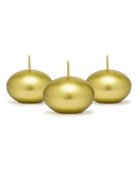 Floating candle disc, metallic, gold, 4cm (1 pkt / 50 pc.)