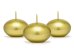 Floating candle disc, metallic, gold, 4cm (1 pkt / 50 pc.)