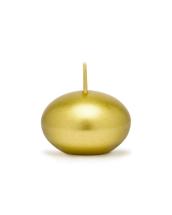 Floating candle disc, metallic, gold, 4cm (1 pkt / 50 pc.)