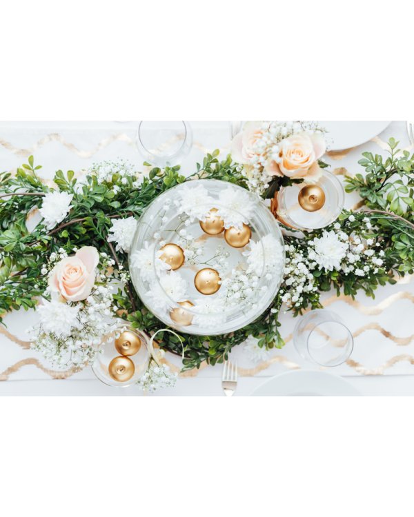 Floating candle disc, metallic, gold, 4cm (1 pkt / 50 pc.)