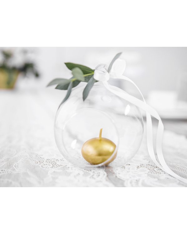 Floating candle disc, metallic, gold, 4cm (1 pkt / 50 pc.)