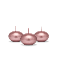 Floating candle disc, metallic, rose gold, 4cm (1 pkt / 50 pc.)