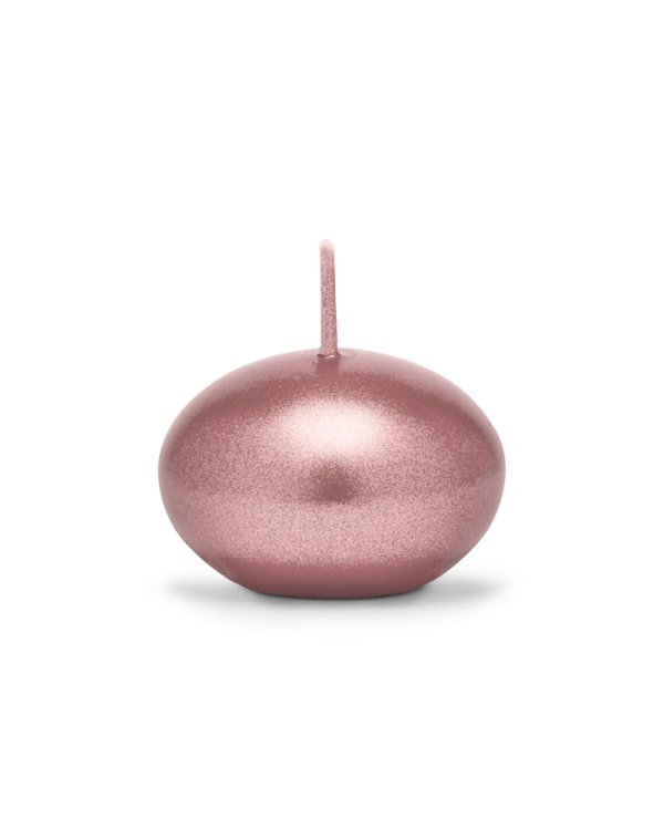 Floating candle disc, metallic, rose gold, 4cm (1 pkt / 50 pc.)