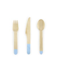 Wooden Cutlery, light blue, 16cm (1 pkt / 18 pc.)