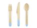 Wooden Cutlery, light blue, 16cm (1 pkt / 18 pc.)