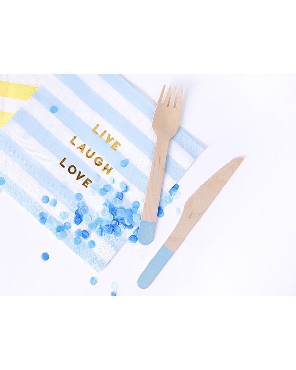 Wooden Cutlery, light blue, 16cm (1 pkt / 18 pc.)