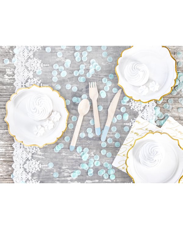 Wooden Cutlery, light blue, 16cm (1 pkt / 18 pc.)