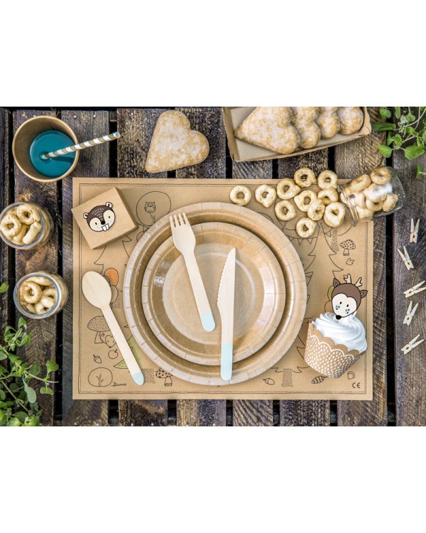Wooden Cutlery, light blue, 16cm (1 pkt / 18 pc.)