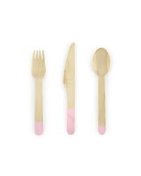 Wooden Cutlery, light pink, 16cm (1 pkt / 18 pc.)