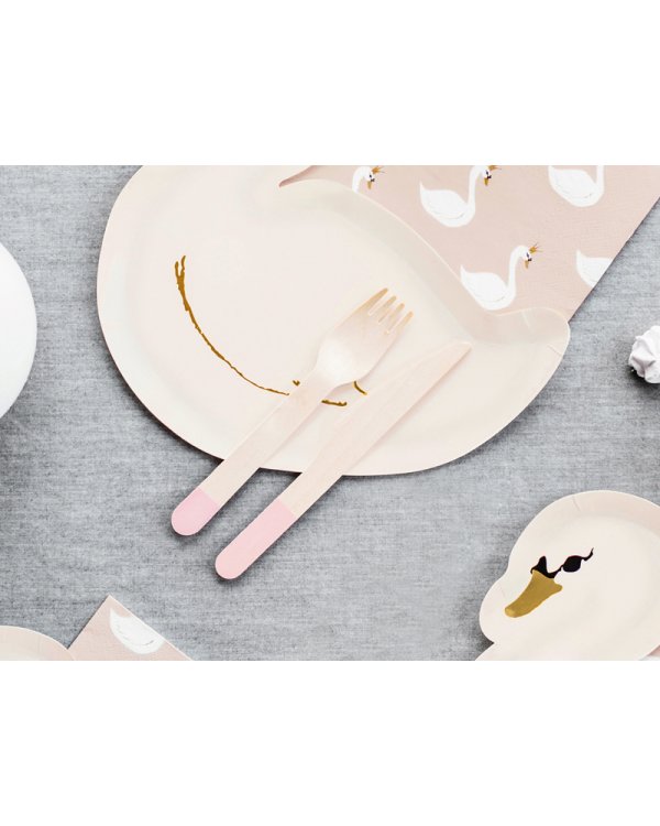 Wooden Cutlery, light pink, 16cm (1 pkt / 18 pc.)