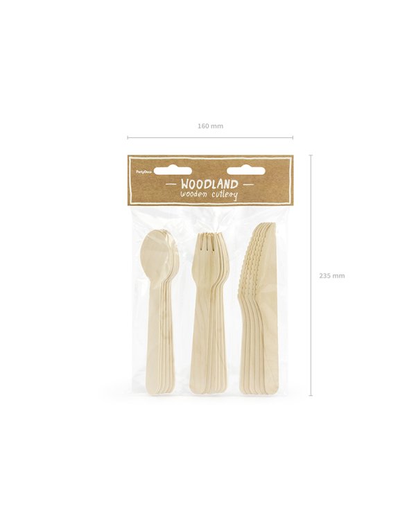 Wooden cutlery Woodland, 16cm (1 pkt / 18 pc.)