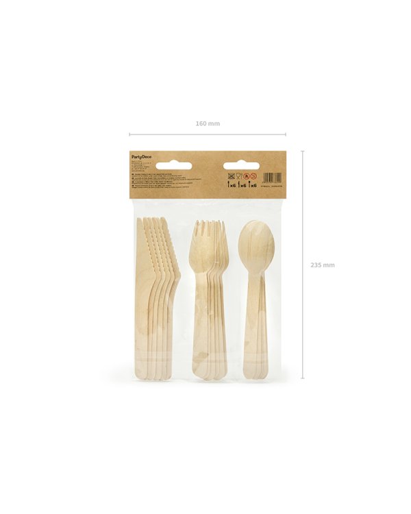 Wooden Cutlery Stars, gold, 16cm (1 pkt / 18 pc.)