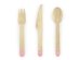 Wooden Cutlery Hearts, blush pink 16cm (1 pkt / 18 pc.)