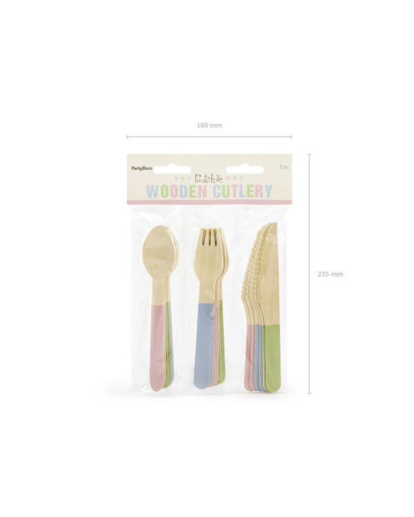 Wooden Cutlery, mix, 16cm (1 pkt / 18 pc.)