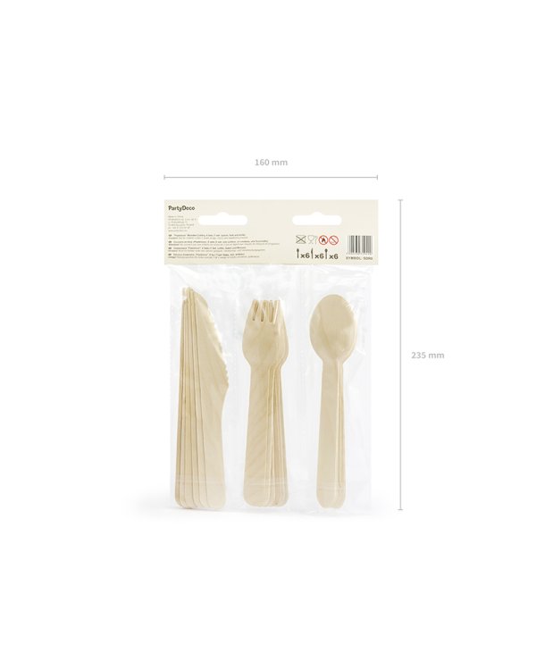 Wooden Cutlery, mix, 16cm (1 pkt / 18 pc.)
