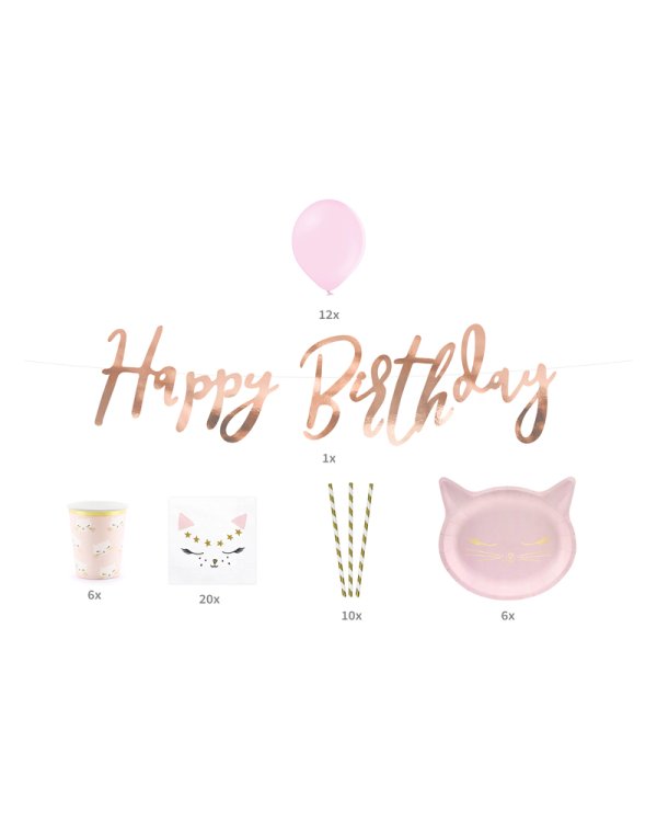 Party decorations set - Cat (1 pkt / 55 pc.)