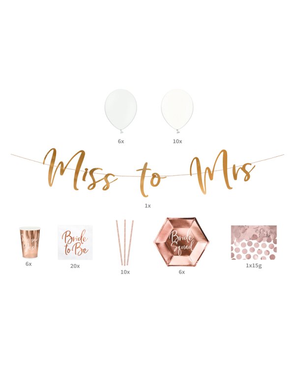 Party decorations set - Bachelorette party, rose gold (1 pkt / 60 pc.)