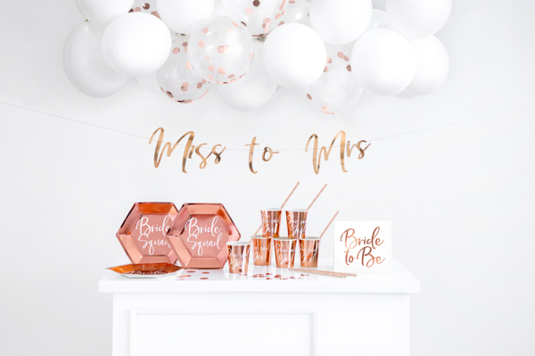 Party decorations set - Bachelorette party, rose gold (1 pkt / 60 pc.) Party decorations set - Bachelorette party, rose gold (1 pkt / 60 pc.)