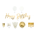 Party decorations set - Birthday, gold (1 pkt / 60 pc.) Party decorations set - Birthday, gold (1 pkt / 60 pc.)