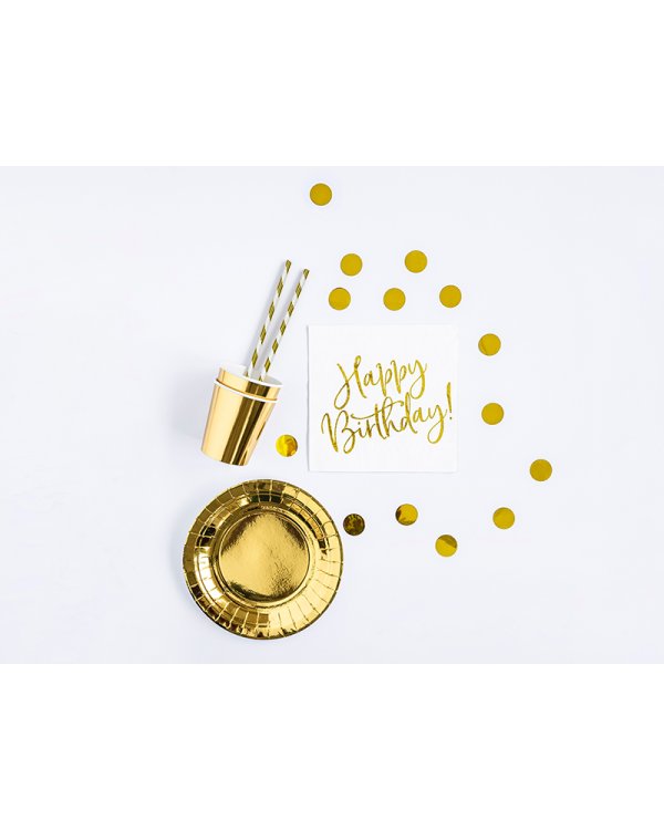 Party decorations set - Birthday, gold (1 pkt / 60 pc.)