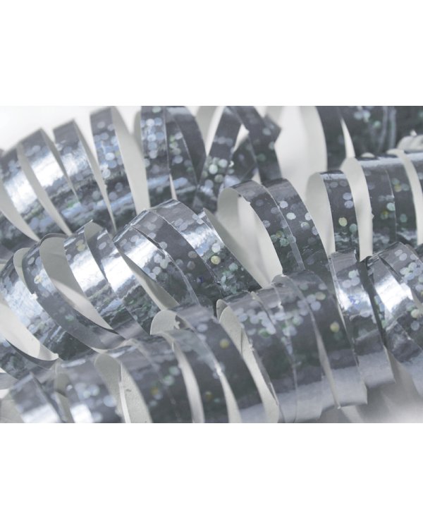 Holographic streamer, silver, 3.8m (1 pkt / 18 pc.)