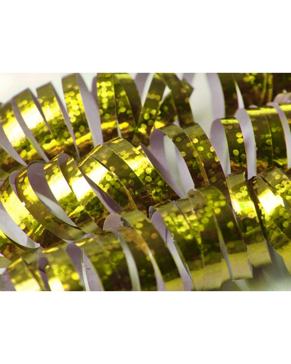Holographic streamer, gold, 3.8m (1 pkt / 18 pc.)