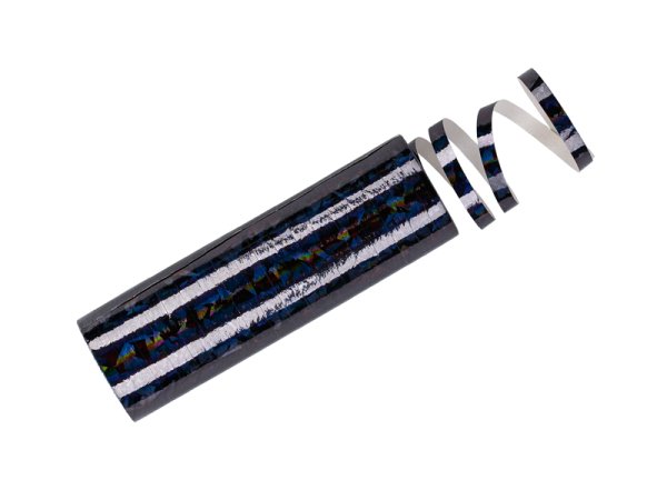Holographic Streamers, black, 3.8 m (1 pkt / 18 pc.)