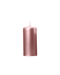 Pillar Candle, metallic, rose gold, 12x6cm (1 pkt / 6 pc.)