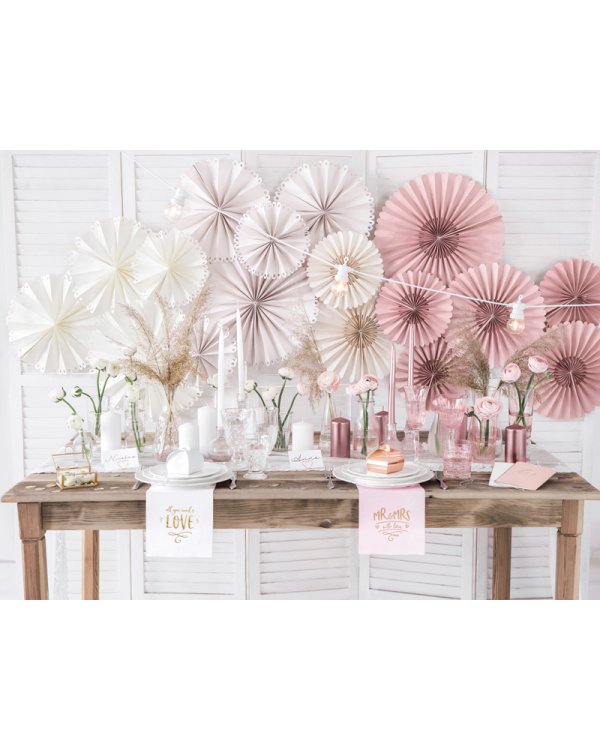 Pillar Candle, metallic, rose gold, 12x6cm (1 pkt / 6 pc.)