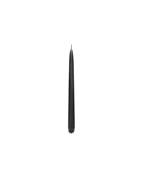 Taper candle, matt, black, 24cm (1 pkt / 10 pc.)