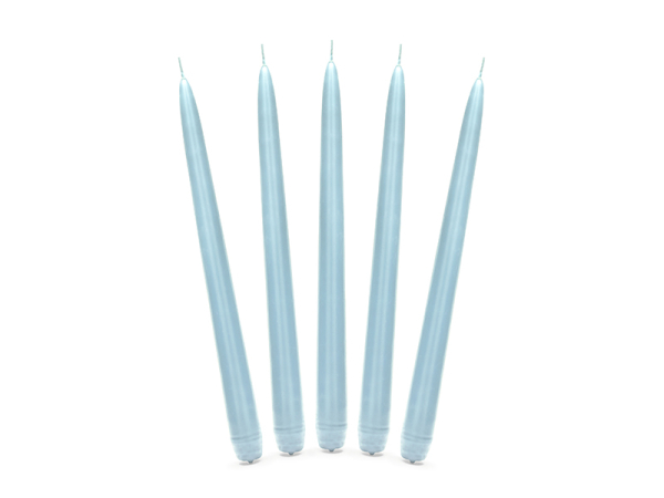 Taper candle, matt, sky-blue, 24cm (1 pkt / 10 pc.)