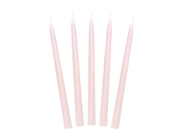 Taper candle, matt, dusty rose, 24cm (1 pkt / 10 pc.)